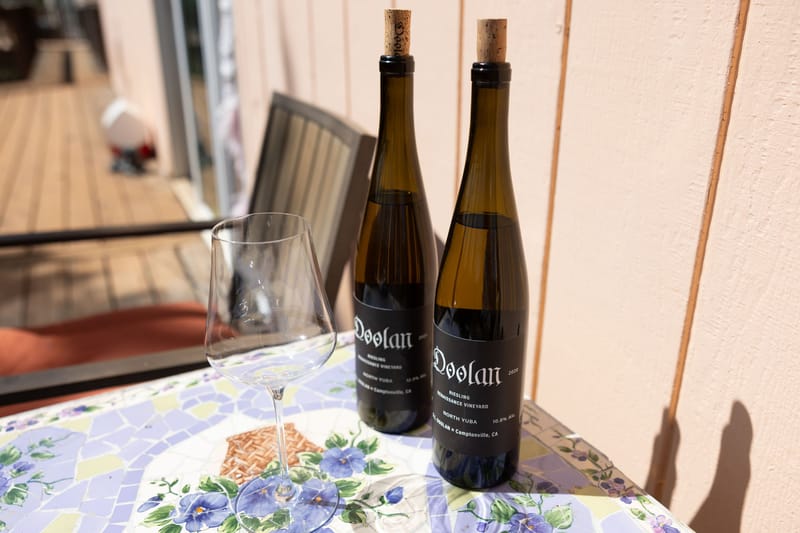 Doolan Wines’ Riesling vintages, ready to be poured.
