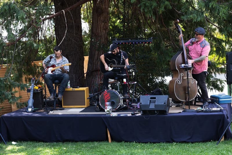 The Danny Horton Trio plays in the Sierra City Park