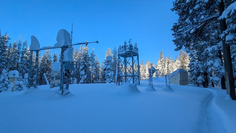 UC Berkeley’s Central Sierra Snow Lab recorded 111 inches of snow in a 5-day period. Credit: Central Sierra Snow Lab.