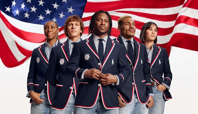 Wool from sheep grazed on national forest lands was used in Team USA’s Olympic Uniforms, featured in the 2024 Paris Olympic Opening Ceremony. Ralph Lauren sources wool from Shaniko Wool Company, valuing its sustainable production in the United States. (Photo courtesy of Ralph Lauren)