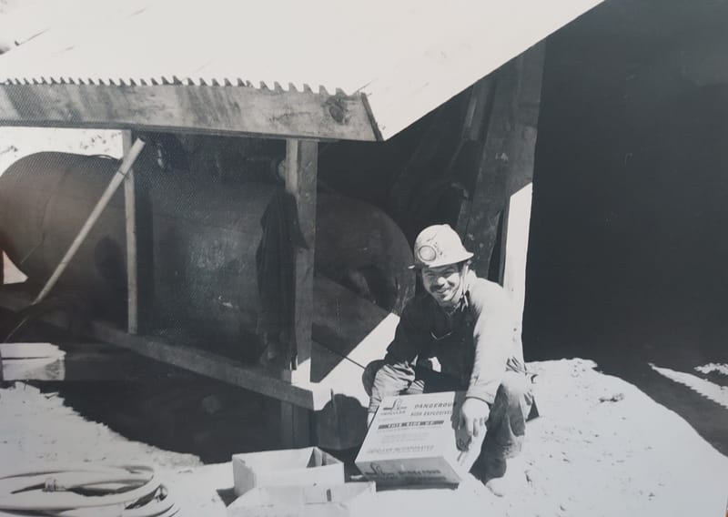 Miner Scott McDermid at the Golden Lion Portal 1979. Photo by Audrey Bell.
