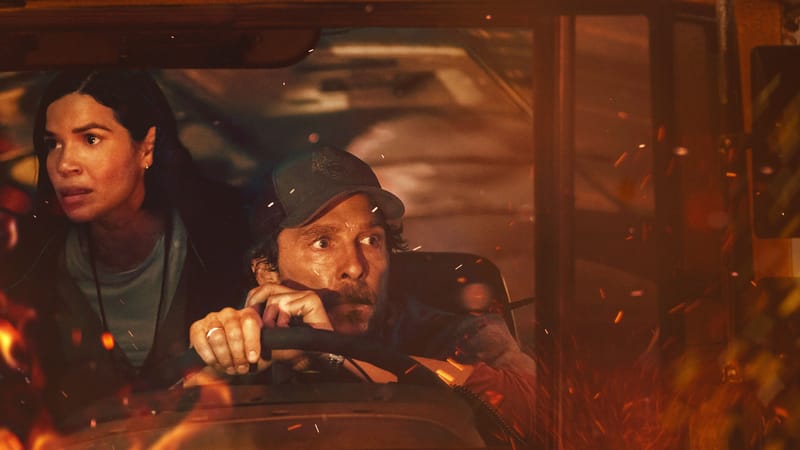 The Lost Bus stars Matthew McConaughey and America Ferrera. Image shared by Apple TV.