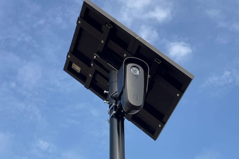 A Flock Safety camera, similar to those installed in Grass Valley.