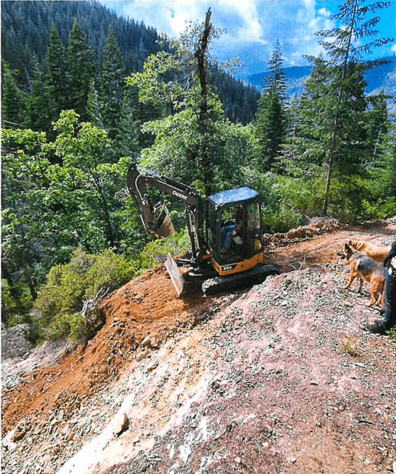 A defendant using heavy equipment to modify a historic carriage route to carry a truck and mining equipment. The District Attorney says work was not permitted and resulted in extensive amounts of rock and soil passing into or threatening to pass into Keystone Creek, which flows into the North Fork of the Yuba River near Loganville.