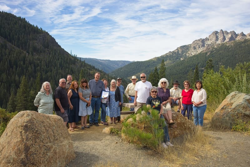 Davey and supporters at the Buttes lookout.