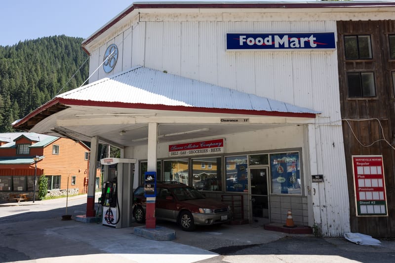 The Downieville gas station, open and pumping fuel again after a prolonged closure.