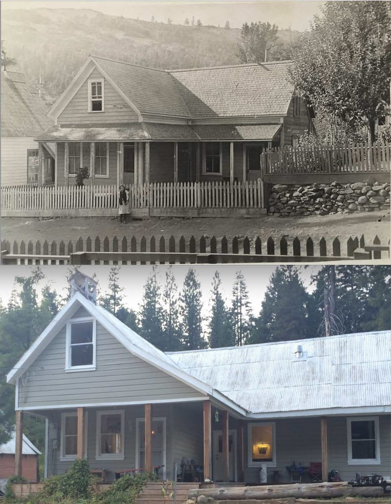 Top: The Lawrence Home in Forest City, Built in 1883. From the Owen’s Family Collection. Bottom: The Lawrence Home (aka Vivian House) taken in 2016. Both photographs provided courtesy of Cory Peterman.
