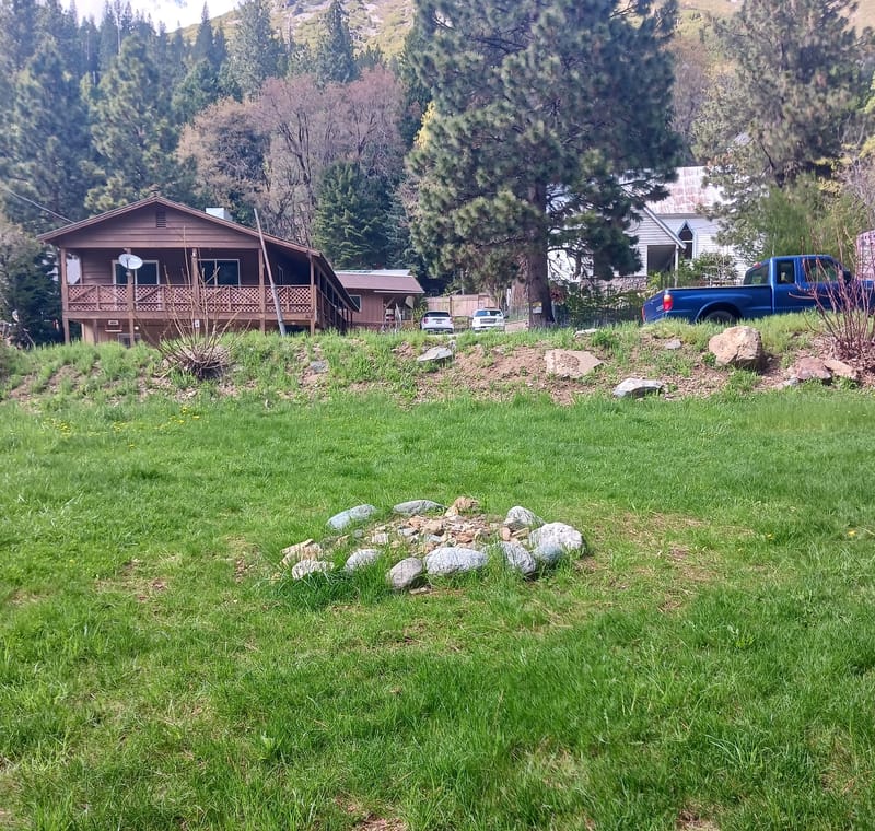 The circle of stones in Sierra City where the May Pole stood