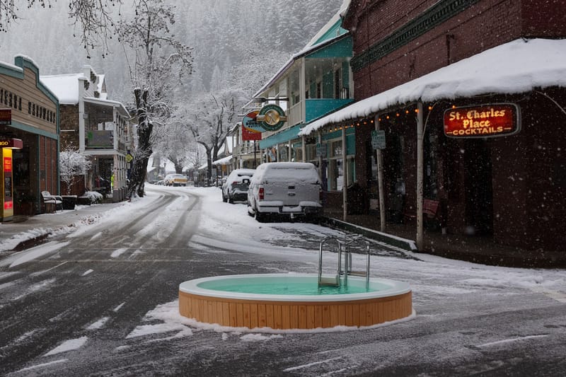 Soon, traffic will be diverted around a hot tub placed directly outside the St. Charles.