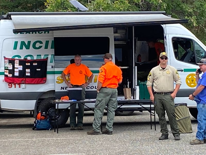 Nevada County Search and Rescue’s Incident Command Post. Photo by Nevada County Sheriff’s Office.
