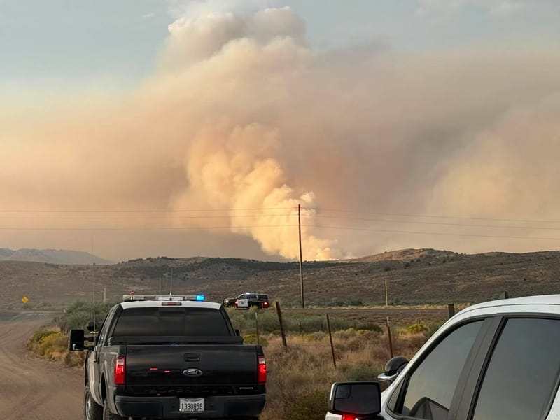 Sierra County deputies assist with Bug Fire evacuation notifications in Lassen County on Wednesday.