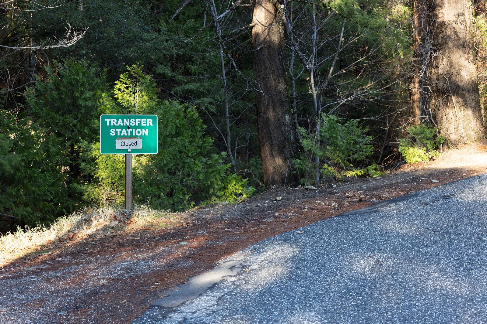 The sign at the Ramshorn Transfer Station near Downieville.