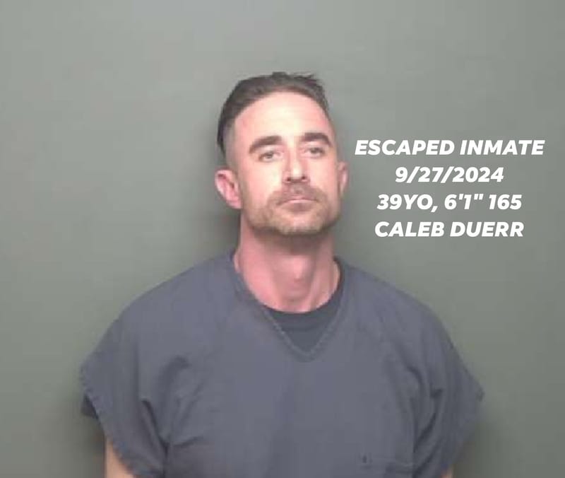 Mugshot of Caleb Duerr shared by the Plumas County Sheriff’s Office