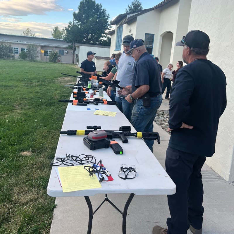 Participants in the September 10 projectile launcher training in Sierraville.