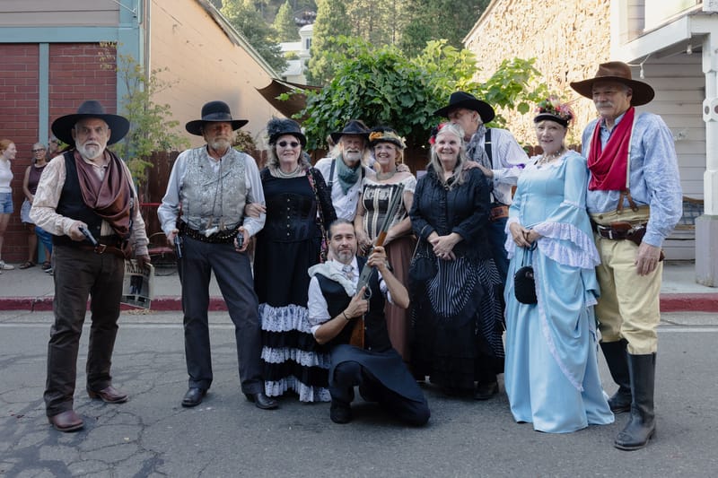 The Nevada Gunfighters on Main Street in Downieville