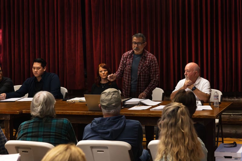 Larry Morales, CEO of Sierra Water Resources, during a joint community meeting with the CPUC in September, 2025.