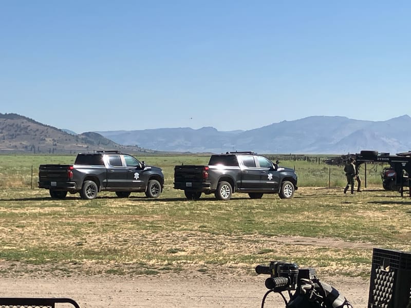 This photo appears to show the newly implemented strike team in action on a Sierra Valley ranch. Photo by Eveline Larrucea.