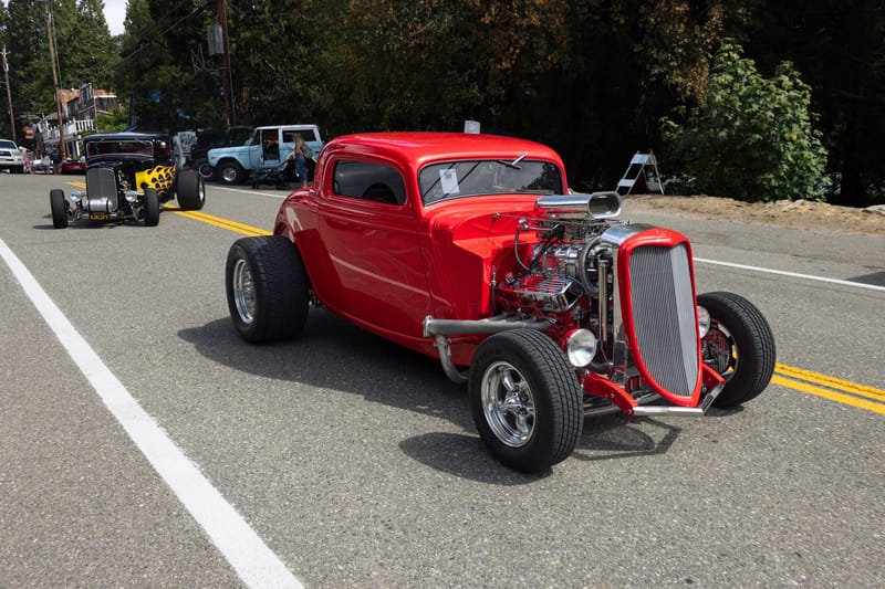 Best of Show winner — a 1934 Blown Ford Coupe — takes to the street