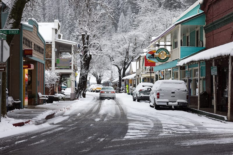 Downieville after snow in March, 2025.